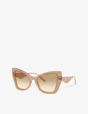 Dolce & Gabbana Womens Dg4489 Cat-eye Acetate Sunglasses Brown In Brown