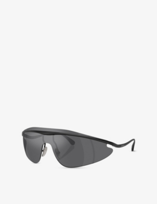Ferrari Fh1015 Wraparound-frame Sunglasses In Black
