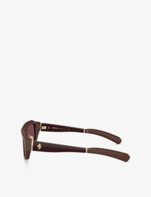 Ferrari Womens Fh2010q Pillow-frame Acetate Sunglasses Brown In Brown