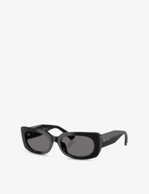 JIMMY CHOO WOMENS BLACK JC5029U RECTANGLE-FRAME ACETATE SUNGLASSES 
