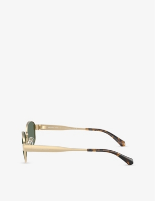 Michael Kors Womens Gold Mk1161 Monte Carlo Oval-frame Metal Sunglasses In Gold