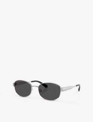 Michael Kors Womens  Mk1161 Monte Carlo Oval-frame Metal Sunglasses In Silver
