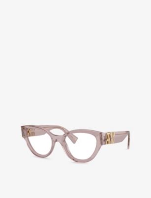 Miu Miu Womens Purple Mu 01vv Cat-eye Acetate Optical Glasses