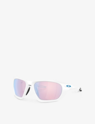 Oakley Geometric Frame Sunglasses In White