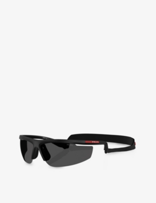 PRADA WOMENS BLACK A02S WRAP-AROUND POLYAMIDE SUNGLASSES 