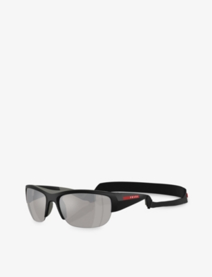 PRADA WOMENS BLACK A01S PILLOW-FRAME NYLON SUNGLASSES 