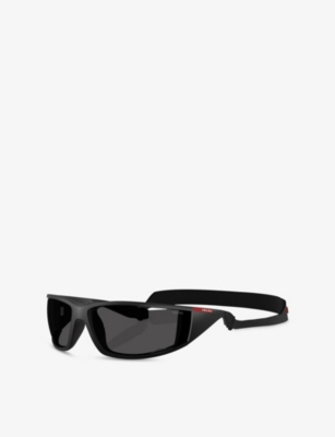 Prada Womens Black Ps 06ys Pillow-frame Acetate Sunglasses In Black