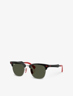 Ray Ban Womens Rb3807m Scuderia Ferrari Collection Square-frame Aluminium Sunglasses Silver In Silver