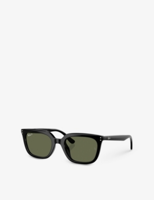 Ray Ban Womens Rb4439d Square-shape Polycarbonate Sunglasses Black In Black