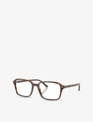 Ray Ban Raimond Optics Eyeglasses Transparent Fantasy Brown/yellow Frame Clear Lenses Polarized 54-18 In Brown