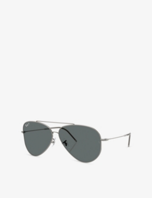 Ray Ban Womens Silver Rbr0101s Pilot-frame Metal Sunglasses In Silver