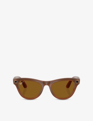 RAY-BAN: RW4010 Meta Skyler Polarised Cat-Eye Injected Sunglasses