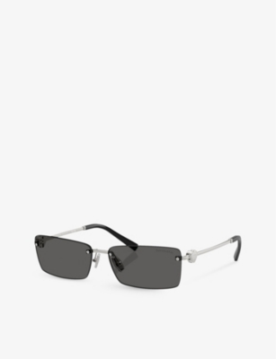 Tiffany & Co Womens Silver Tf3108b Rectangle-frame Metal Sunglasses In Silver