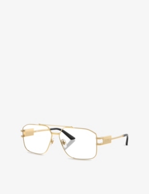 Versace 55mm Metal Cateye Optical Glasses In Gold