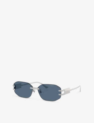 Versace Womens  Ve2274 Irregular-frame Metal Sunglasses In Silver