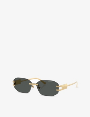 Versace Womens  Ve2274 Irregular-frame Metal Sunglasses In Gold