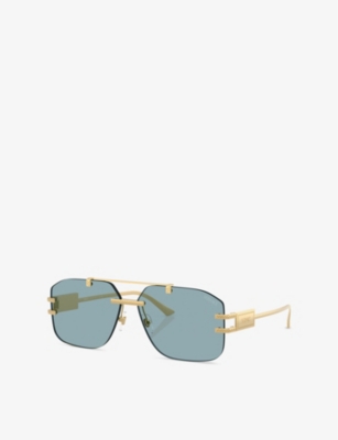 Versace Womens  Ve2275 Irregular-frame Metal Sunglasses In Gold