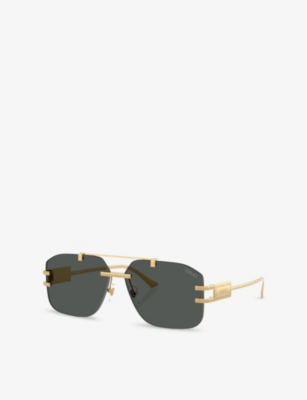 Versace Womens  Ve2275 Irregular-frame Metal Sunglasses In Gold