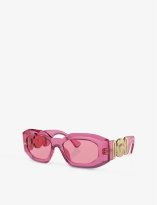 Versace Womens  Ve4425u Irregular-frame Nylon Sunglasses In Pink