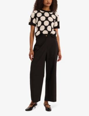 Omnes Womens Tasmin Wide-leg High-rise Cotton Trousers Black Black In Black Black