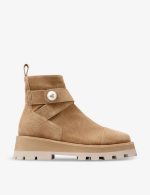 Jimmy Choo Meena Suede Ankle Boots In Rattan