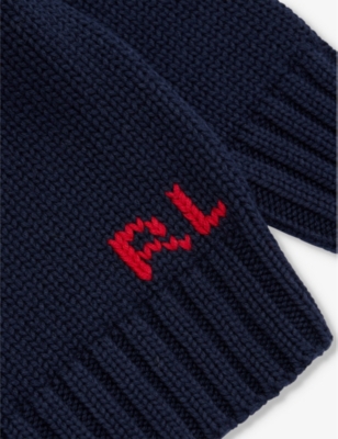 POLO RALPH LAUREN: Boys' flag-instarsia crew-neck cotton-knit jumper