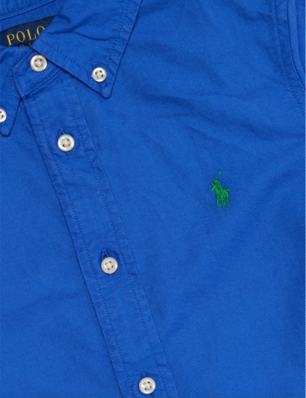 Boys' embroidered-branding cotton shirt