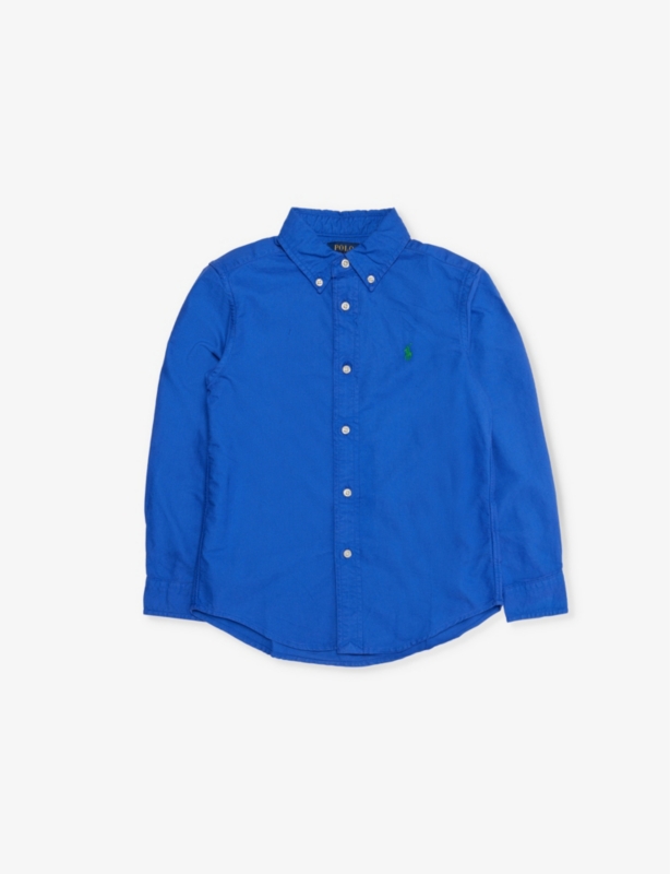 Boys' embroidered-branding cotton shirt