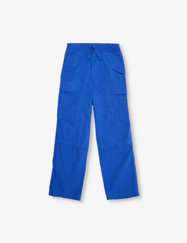 Buttoned-pockets straight-leg cotton trousers 4-16 years