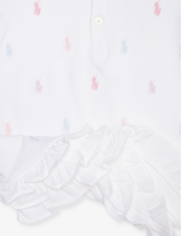 Brand-embroidery short-sleeves cotton-jersey dress and bloomer set 3-24 months