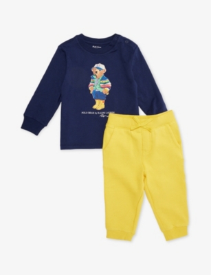 POLO RALPH LAUREN: Polo Bear Graphic-Print Sweatshirt and Trousers Set 6-24 Months