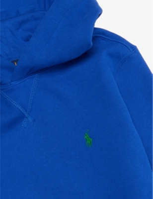 POLO RALPH LAUREN: Boys' embroidered-branding cotton-blend jersey hoodie