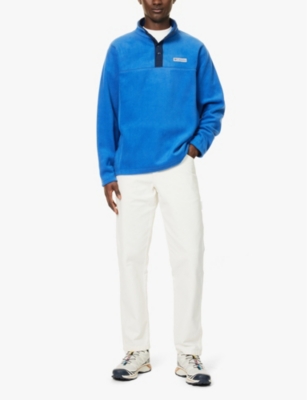 Shop Columbia Mens Mountain Blue Steens Mountain Funnel-neck Regular-fit Fleece Sweatshirt