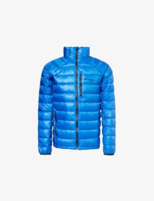 COLUMBIA MENS COLUMBIA ARCTIC CREST LOGO-PRINT PADDED SHELL-DOWN JACKET 