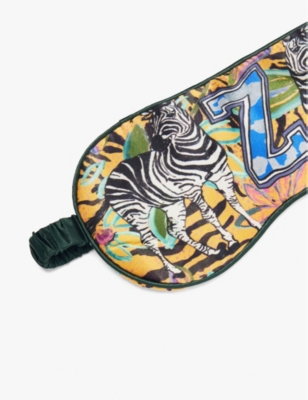 Jessica Russell Womens Graphic-print Padded Silk Sleep Mask In Multi Colour