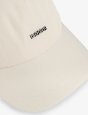 Reiss Mens Emery Logo-plaque Woven Baseball Cap Ecru In Ecru