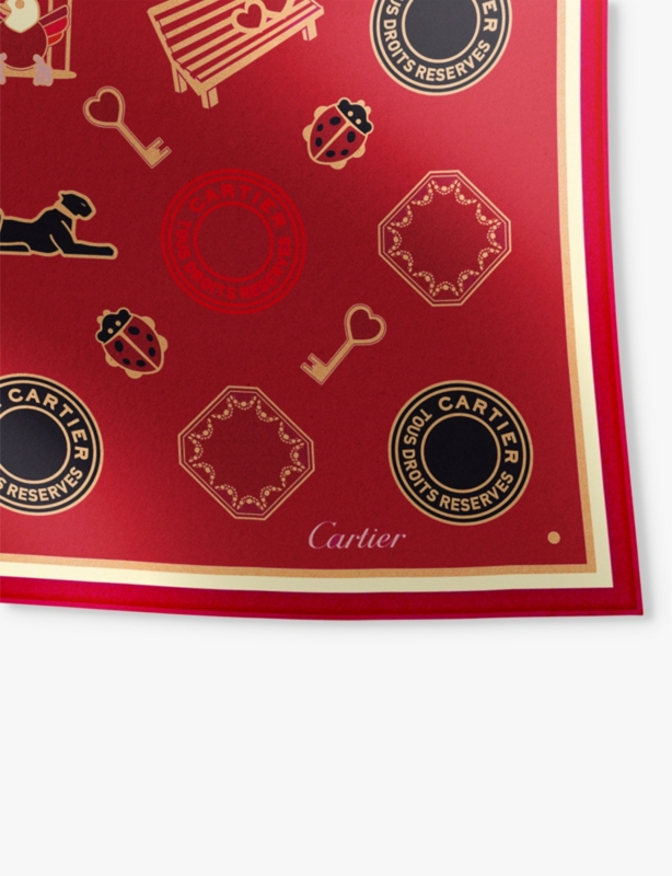 Diablo de Cartier graphic-print silk-twill scarf