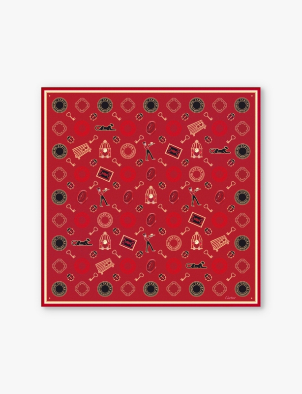 Diablo de Cartier graphic-print silk-twill scarf