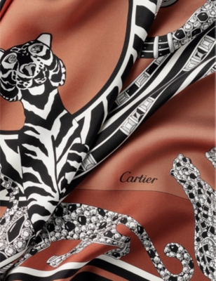 CARTIER: Panthère Reissue silk-twill scarf