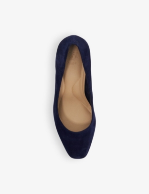 Dune Womens  Arriving Closed-toe Suede Heeled Courts In Navy Suede