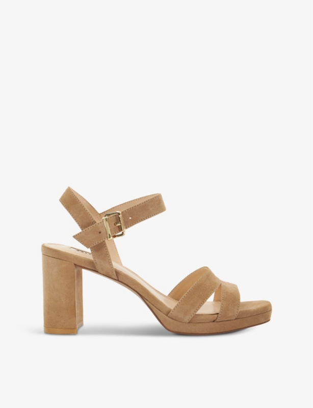 Manifesting block-heel suede sandals