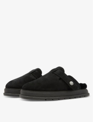 COLE BUXTON: Shearling-lined flat suede mules