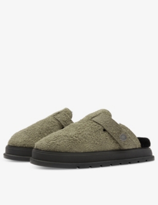 COLE BUXTON: Shearling-lined flat suede mules