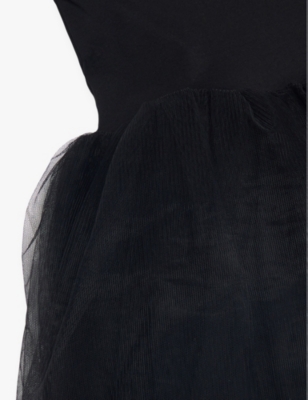 Bob & Blossom Ack Rainbow Tutu Cotton-blend Stretch-jersey And Tulle Dress 1-8 Y In Black