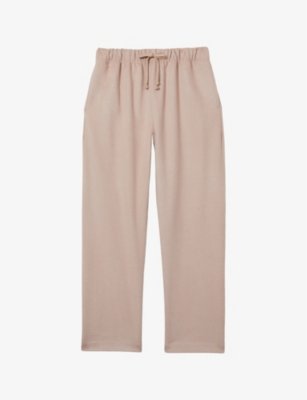 Reiss Womens  X 100 Ciels Rowan Straight-leg Mid-rise Stretch-jersey Trousers In Neutral