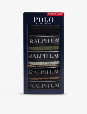 POLO RALPH LAUREN: Pack of three classic branded cotton-blend stretch-jersey trunks