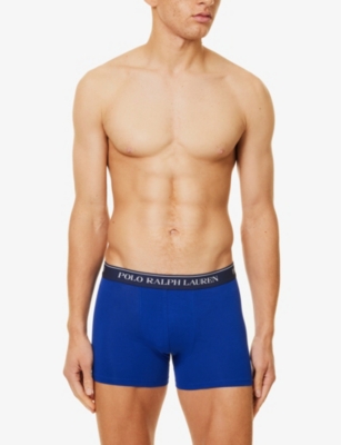 POLO RALPH LAUREN: Pack of three branded cotton-blend stretch-jersey trunks