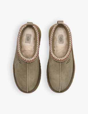Ugg Womens Tazz Platform Shearling-lined Suede Slippers Taup In Taupe