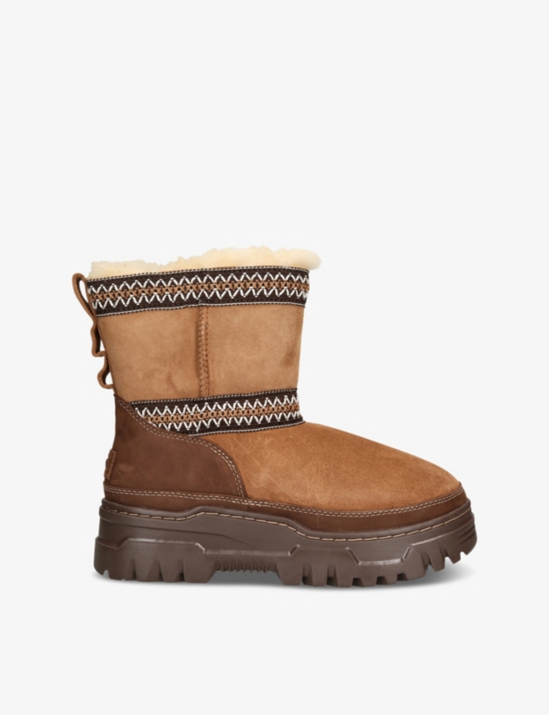 Classic Mini Trailgrazer suede and shearling ankle boots