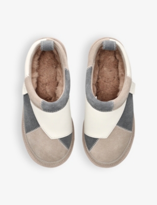 Ugg Womens  Patchwork Tasman Shearling-lined Suede Slippers In Grey/m.cmb